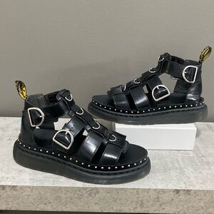 Dr. Martens Mackaye Black Leather Sandals Size EU 41 Women’s US 9 Mens 8 UNISEX